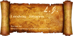 Lendvay Johanna névjegykártya